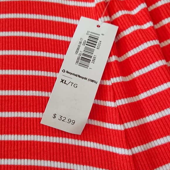 Orange & White Striped Off Shoulder Old Navy Dress - Picture 5 of 7